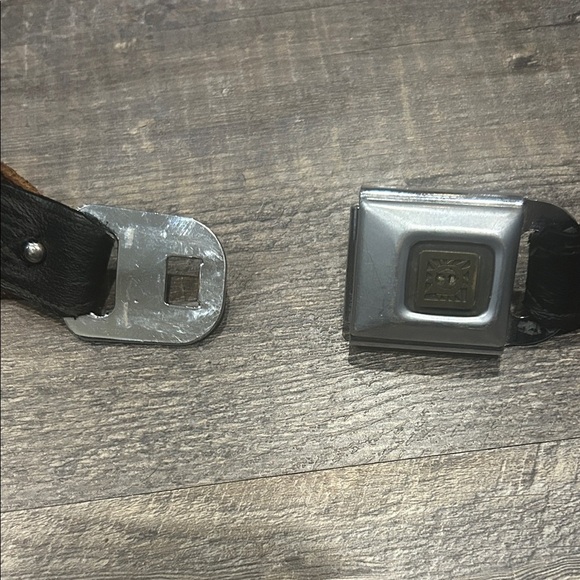 Brown and Black leather Belt seatbelt style main image 7